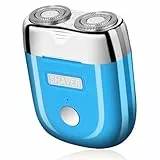 LOPHE Tragbarer Mini Rasierer Elektrischer, Elektrisch Kapsel Rasierer Unisex, Wiederaufladbar Kabellos Rotationsrasierer mit 9500rpm, Leistungsstarker Mini Shaver für die Reiserasur, Blau