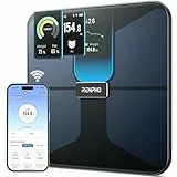 RENPHO Waage mit BMI, körperfettwaage mit 18 Messwerten, Muskelmasse, Smarte Waage für Körpergewicht, WLAN- & Bluetooth-Körperanalysewaage, Wiederaufladbar, Elis Evo
