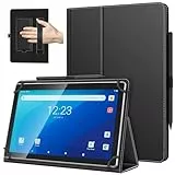 TiMOVO Universal Hülle für 10,1 Zoll Android Tablet mit Stiftschlaufe, Leichtes & Faltbares Standhülle mit Handschlaufe für Alle 9,6-11 Zoll Touchscreen-Tabletten, Schwarz