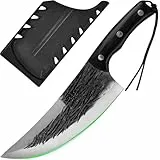 FULLHI Metzgermesser, Küchenmesser mit hohem Kohlenstoffstahl, Gemüsebeil, chinesisches Kochmesser, geschmiedetes Kochmesser für Outdoor Camping BBQ, Valentinstag Geschenke
