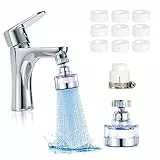 Wasserfilter Wasserhahn Wasserfilter Trinkwasser Wasserhahn Filter mit 9 Stück PP-Baumwollfilterelement und Verbindungsstecker 360° Drehbarer Wasserhahn Aufsatz Wasserhahnfilter für Badezimmer Küche