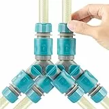 Navaris 2X 2-Wege-Verteiler mit Absperrventil - Doppel Anschluss Gartenschlauch Set - 2er Set zweiseitiger Schlauch Adapter mit 1/2' Quick Connector - regulierbar