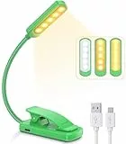 Leselampe Buch Klemme, TEAMPD Buchlampe mit 10 LEDs, 3 Farbtemperatur Modi Dimmbare Helligkeit, Augenschutz Klemmlampe, USB Wiederaufladbare Klemmleuchte, 360° Flexibel für Nachtlesen ins Bett, Reisen