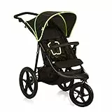 hauck Runner, Black / Neon Yellow - Robuster Dreirad Buggy mit XL Lufträdern, Federung, XL Netzfenster, Verstellbarer Schieber, mit Liegefunktion für Kinder ab Geburt bis 22 kg, Faltbar