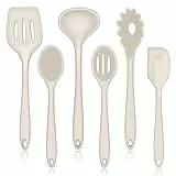Küchenhelfer Set, HaWare 6-teiliges Kochutensilien Set, Antihaft Silikon Küchenutensilien Kochbesteck Set, Hitzebeständiges Kochgeschirr Küchenset zum Kochen & Backen, Leicht zu Reinigen - Khaki