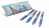 Pentel EnerGel XM BL77 Gelschreiber mit Druckmechanik, blau (4 Stück)