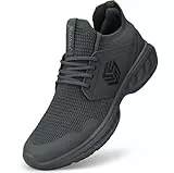 Giniros Sneaker Damen Schuhe Sportschuhe Laufschuhe Turnschuhe Damen rutschfeste Leichte Fitness Jogging Walkingschuhe Atmungsaktiv Straßenlauf Schlüpfen Schuhe Freizeitschuhe Damen Dunkelgrau 41 EU