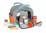 small Foot Katze mit Tasche und Pflege-Set, 15-teiliges Haustier-Spielzeug für Kinder ab 2 Jahren, Rollenspiel für Tierpflege, 12601