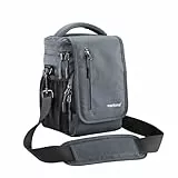 Mantona Drohnen Tasche 15 x 21 x 14 cm Innenmaße, Tragetasche für Drohne und Zubehör inkl. Schulter- & Hüftgurt, Wasserabweisende Umhängetasche für Equipment, Flugdrohne, Multicopter
