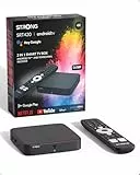 STRONG SRT420 4K Streaming Box Android TV Mit Ethernet-Port, DVB-T2, 2GB RAM + 16GB Speicher, Integriertem Chromecast, WiFi, Google Sprachassistent, HDR10+, Dolby Audio & Dolby Vision