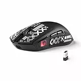 MAMBASNAKE M4 Ultra-Leichte Kabellose Gaming-Maus, 53g, PAW3311 Sensor, 24000 DPI, Tri-Mode Bluetooth/2.4G/Kabel, RGB-Beleuchtung, 400mAh Akku, 20M Klicks, für Gaming/Arbeit (Schwarz)