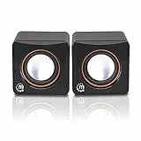 Manhattan Lautsprecher Set (5 Watt, 3,5mm Klinke Stecker, USB-Stromversorgung, für PC, Laptop, Tablet und Smartphone) schwarz/orange, 161435