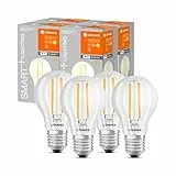 LEDVANCE Smarte LED-Lampe mit WiFi Technologie, Sockel E27, Dimmbar, Warmweiß (2700 K), ersetzt Glühlampen mit 60 W, SMART+ WiFi Classic Dimmable, 4er-Pack