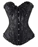 KUOSE Damen Vollbrust Corsage Bauchweg Korsage Top Übergrößen Schwarz, Schwarz, EUR(40-42)2XL