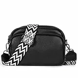 TANTOMI Umhängetasche Damen Klein, PU Leder Crossbody Bag Damen Handytasche zum Umhängen, Moderne Handtasche Damen Klein mit Breitem Schultergurt, Damen Tasche Tägliches Arbeiten, Einkaufen,Reisen