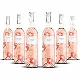 Le Rosé par Paul Mas Süd-Frankreich (6 x 0,75l) | Feiner, köstlicher Rosé von Paul Mas aus Frankreich - Französischer Roséwein in der künstlerisch verzierten Designerflasche