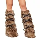 UJBVCX Plüsch Beinwärmer Furry Stulpen Flauschige Leg Warmers Beinstulpen Fell Stulpen für Winterwärmer Karneval Fasching Mottoparty Verkleidung