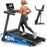 MERACH - Klappbares Laufband - 2,5 PS einstellbare Geschwindigkeit, 0,8-12 km/h Gehunterlage - Laufband mit LED-Anzeige - Leises Training zu Hause und im Büro