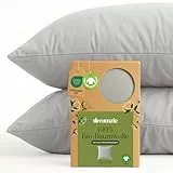 Dreamzie - 100% Bio-Baumwolle - Kissenbezug 40x40 cm Baumwolle - 2er Set - Grau - Kissenbezug mit Reißverschluss - Oeko-Tex