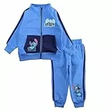 E plus M Stitch Kinder Trainingsanzug, Reißverschluss Jacke und Jogginghose Set 2-teiliges Sportoutfit pyjama set (DE/NL/SE/PL, Numerisch, 104, Regular, Blau)
