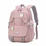 Myyunhx Rucksack für Mädchen Mit Großer Kapazität - Kaninchenohren Girls Kawaii Schultasche für Primäre und Mittelschule - Süßer Kinder-Rucksack Mit Cartoonnadel (Lila)
