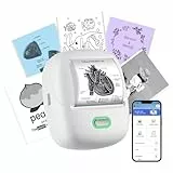 ORGSTA S002 etikettendrucker selbstklebend etikettiergerät Bluetooth 300 DPI etikettiermaschinen beschriftungsgerät ettikettiergeraet Label Printer Sticker Maker (Weib)