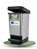 Novaliv Großer Mülleimer mit Deckel - 45L Tretmülleimer - Treteimer Müllbehälter Stabiler Abfalleimer mit Deckel & Fußpedal - Geruchsdichter Mülleimer Küche u.v.m