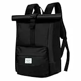 CALIYO Rolltop Rucksack Damen Groß, Laptop Rucksack Wasserdichter Backpack Schultasche mit Laptopfach Schule Studium Reisen