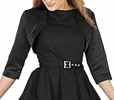 BlackButterfly Satin Bolero - halbe Hülse (Schwarz, XL)