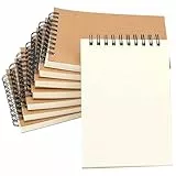 HAKACC Notizbuch A6 blanko, 8 Stück Spiralblock klein, 80 Blatt pro Block, leeres Papier Notizbuch abreißbar für Schule Büro Kinder Geschenk