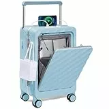 Sea choice Koffer Trolley mit Laptopfach Handgepäck Koffer Hartschale Reisekoffer aus PC mit Breite Griffe, USB-Anschluss, TSA Schloss, 4 Spinner Rollen, 37x23x56cm