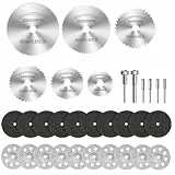 32 PCS Trennscheiben Set, mit 10 Diamant, 10 Harz und 6 HSS Kreissägeblättern für Rotationswerkzeuge, Zubehör für Holz, Kunststoff, Metall, Stein und Glas, Ideal für DIY-Projekte und Profis