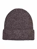 VERO MODA Damen VMGILA Rib Beanie NOOS Strickmütze, Plum Perfect/Detail:Black Melange, Einheitsgröße