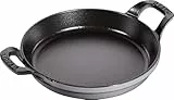 STAUB Ofenform/Servierplatte/Auflaufform, rund mit 2 Griffen, 20 cm, 0,75 L, Gusseisen, Für alle Herdarten inkl. Induktion & Backofen, stapelbar, Graphitgrau