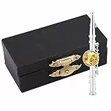Hztyyier Flöte Brosche Silber/Gold Überzogene Frauen Brosche Pins mit Geschenkbox für Sammlung(Silber)