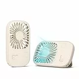 JISULIFE Handventilator, Mini Ventilator, Kleiner Tragbarer mit Halterung, Wiederaufladbarer USB Wimpernventilator mit 3 Geschwindigkeiten, Make Up Ventilator für Das Büro im Freien Braun