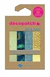 Décopatch DP041C - Packung Mix Patch, mit 4 Blatt Décopatch-Papier 30x40 cm, Goldener Pfau, gemischte Sortierung, geeignet ab 5 Jahren, 1 Pack