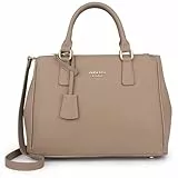 Princely London Handtasche Victoria Braun – Stilvolle Schultertasche aus Hochwertigem Veganem Leder – Praktische Eleganz für Büro, Alltag und Freizeit (Cappuccino/Braun)