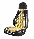 HP Autozubehör 19117 Holzkugel-Sitzauflage Beige, 128 x 34 cm