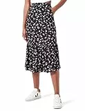 Tommy Jeans Damen Rock Floral Ruffle Midi-Länge, Schwarz (Spring Floral), 6XL
