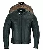 Texpeed Motorrad lederjacke herren mit protektoren - Schwarz Winter/Sommer Gesteppt echtleder Bikerjacke - Motorrad mit original biker rüstung gepanzert (EN 1621-1) Schutz XL