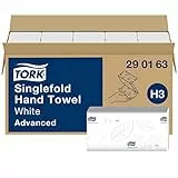 Tork Zickzack Papierhandtücher Advanced 290163 - H3 Falthandtücher für Papierhandtuchspender - saugfähig und reißfest, 2-lagig, weiß, groß - 15 x 250 Tücher