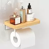 AIKER Toilettenpapierhalter,Gute Qualität Naturholz Buchenholz Toilettenpapierhalter Ohne Bohren,Exquisite Europäische Massivholz-Klopapierhalter,20cm Wandmontierter Toilettenpapierhalter-Küche/Bad