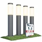 linovum BOSEA-A 4 Stück Wegeleuchten E27 Lampenfassung Outdoor Pollerleuchte - Wegbeleuchtung aus Edelstahl IP44 Höhe 50 cm