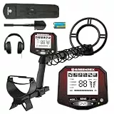 GreenRex Metalldetektor Profi, 25,4CM IP68 wasserdichte Spule, Großes LCD-Display, Präziser Gold-Detektor für Erwachsene & Kinder, Ideal für Strand, Unterwasser & Garten, DSP-Chip Upgrade,Rot