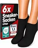 CORE GORIMO - 6 Paar - Sneaker Socken Damen und Herren - hochwertige Baumwolle - Sneakersocken sowie Sportsocken für Sport & Alltag (39-42, Schwarz)