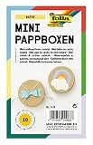 folia 3320 - Mini Geschenkboxen, Pappschachteln aus Karton, rund, natur, 10 Stück, 8 x 4 cm - ideal zum Verzieren, Verschenken und Verstauen