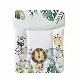 Ceba Baby® weiche Wickelauflage 50x70 cm - Baby Wickelunterlage - Wickeltischauflage für Junge und Mädchen - Wasserdicht, abwaschbar - OEKO-TEX® Standard 100 - Made in EU - Dschungeltiere
