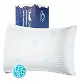 CloudÉtoile Kopfkissen Memory Foam Kissen - Höhenverstellbares Kissen mit Zerkleinerter Memory-Schaum Nackenkissen Kopfkissen, Seitenschläferkissen Nackenstützkissen 60x40x20 cm