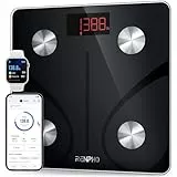 RENPHO Körperfettwaage 220kg, Personenwaage Digital, Smart Bluetooth Körperwaage, Körperzusammensetzung Überwachung Gesundheit Analyzer mit App, 30cm, Elis 1